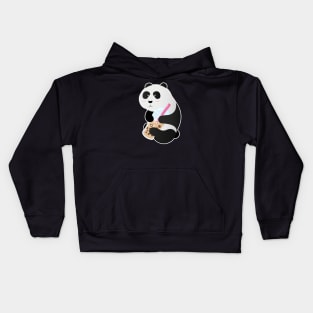 Kawaii Panda Hugging Bubble Tea. Kids Hoodie